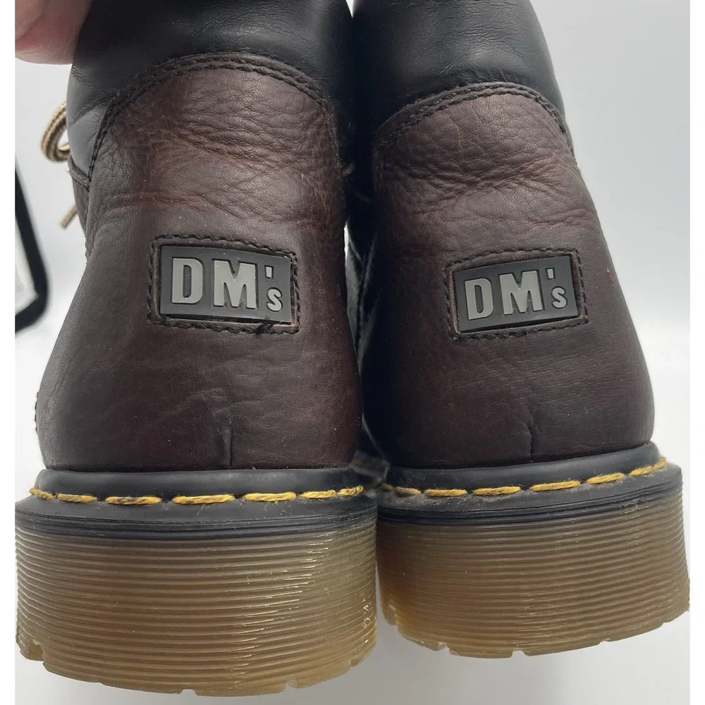 Dr. Doc Martens Boots Brown DM Leather Work (11303) Chunky AW004 Men's 11 US Y2K